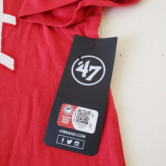 Ohio State Buckeyes T-Shirt Tee Mens Medium Red 47 OSU Sleeve Logo NCAA NWT - Picture 8 of 11